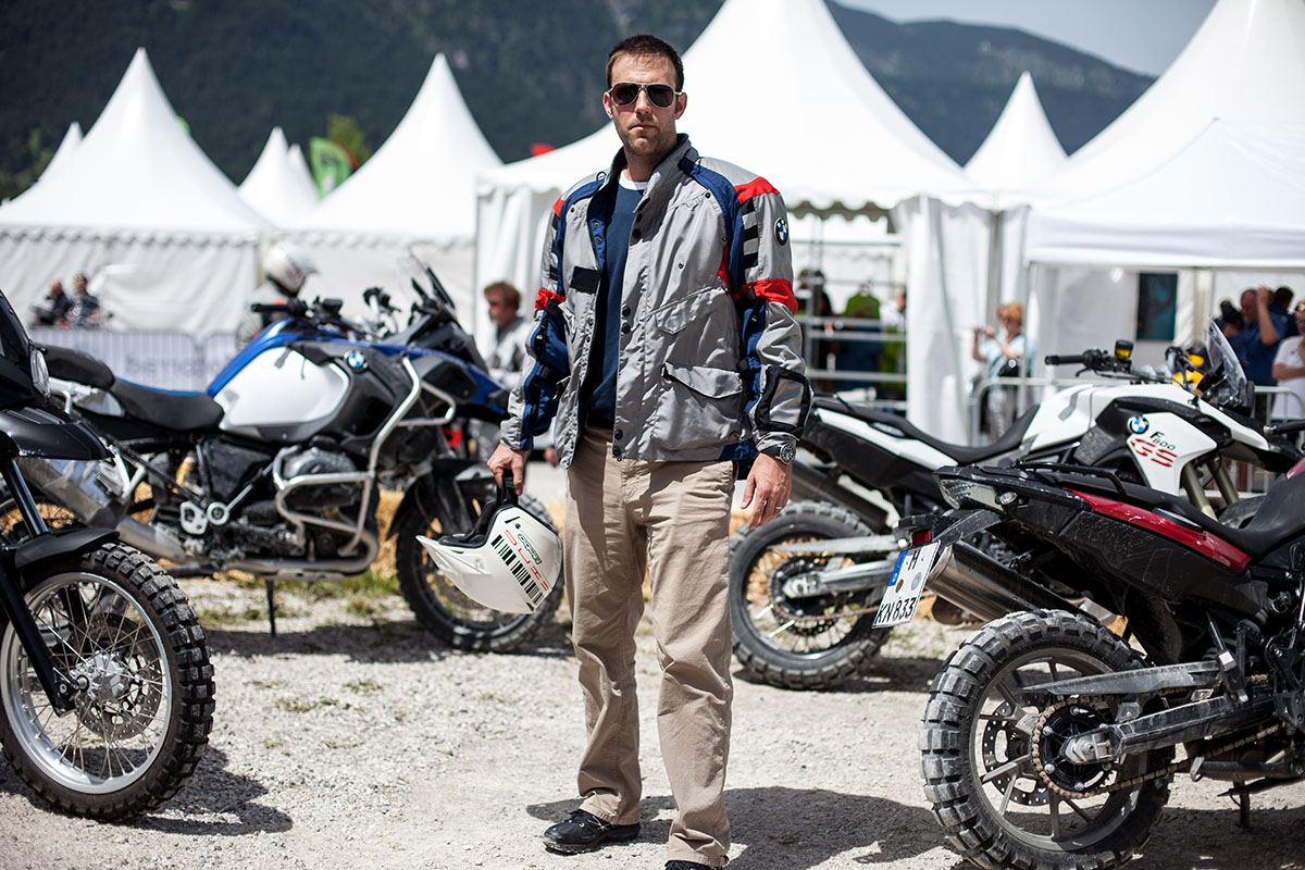 Ryan Pyle enjoys the BMW Motorrad Days event in Garmish, Germany in July 2014.