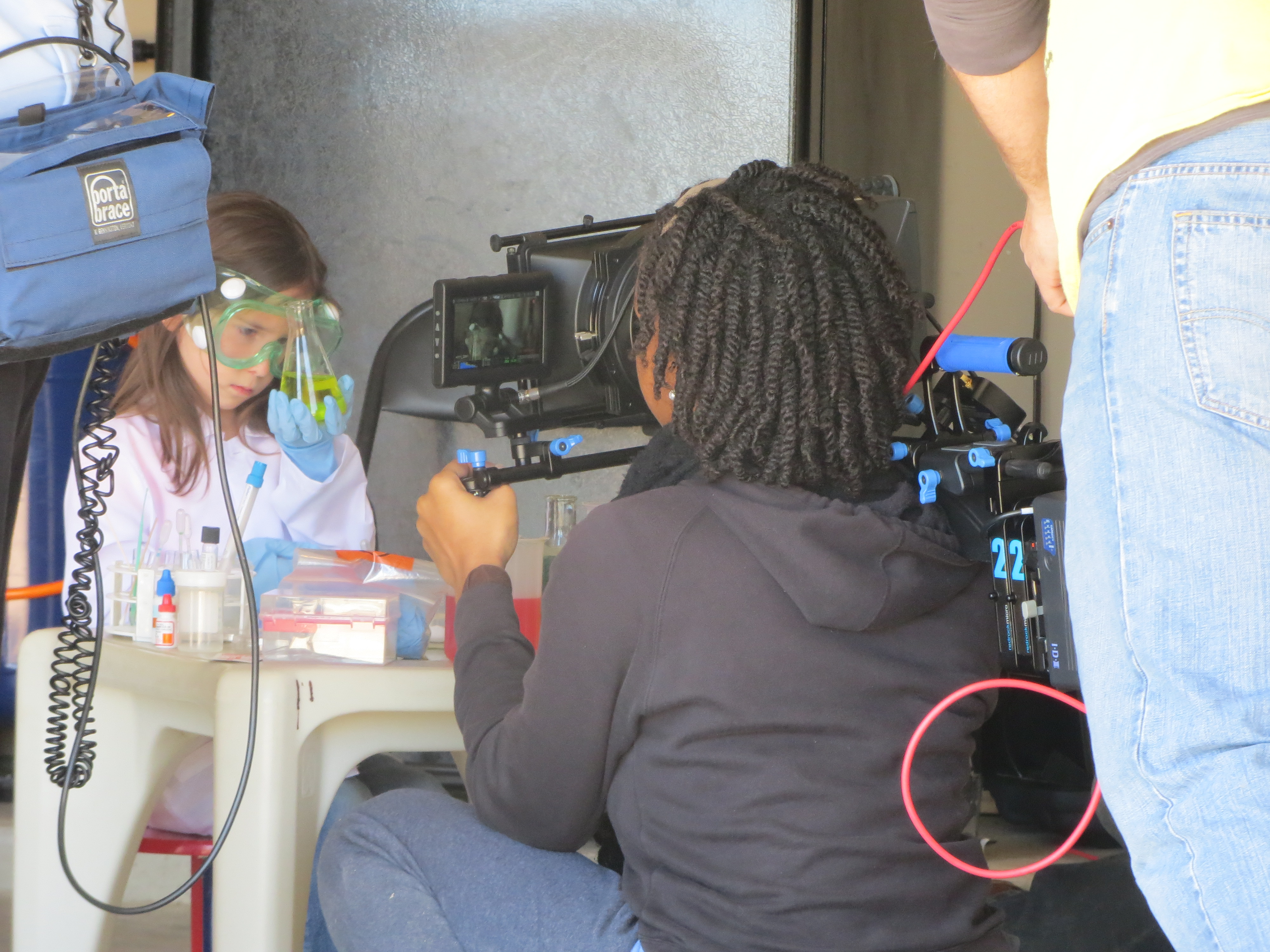 Kelsey Walton filming Mind Over Matter short film. - February 2013