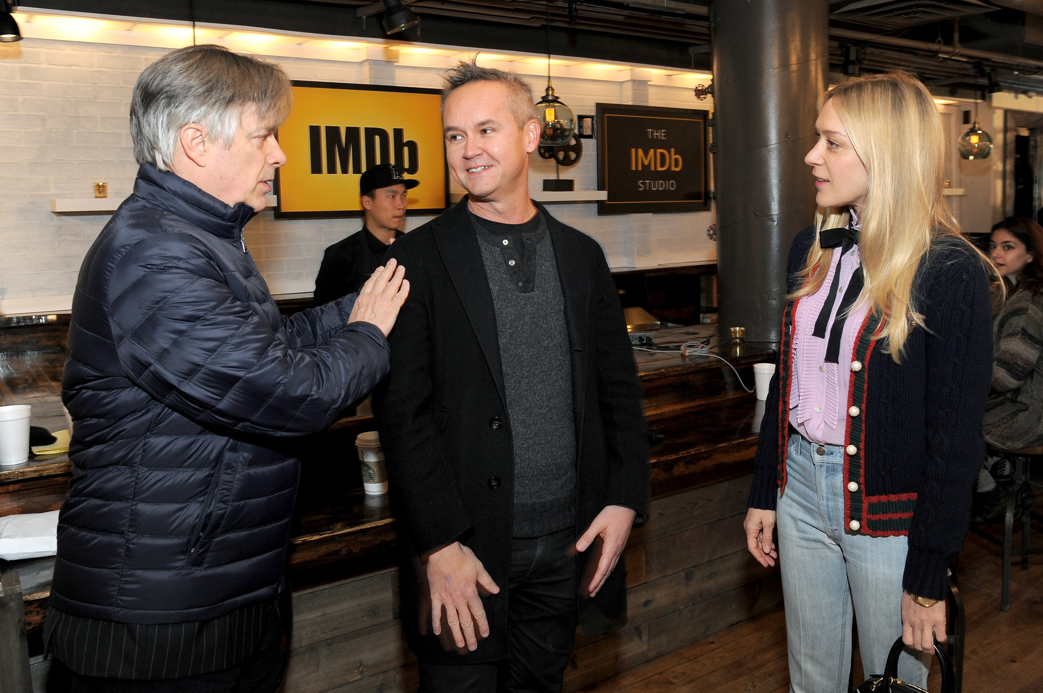 Chloë Sevigny, Whit Stillman and Roy Price at event of The IMDb Studio (2015)