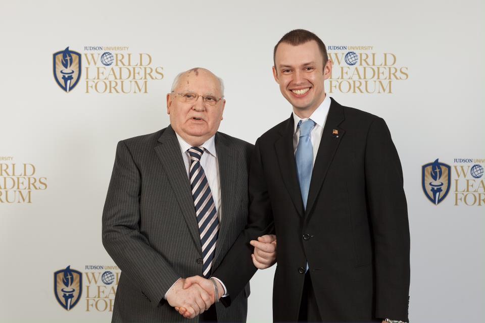 With Mikhail Gorbachev at 2012 World Leader's Forum