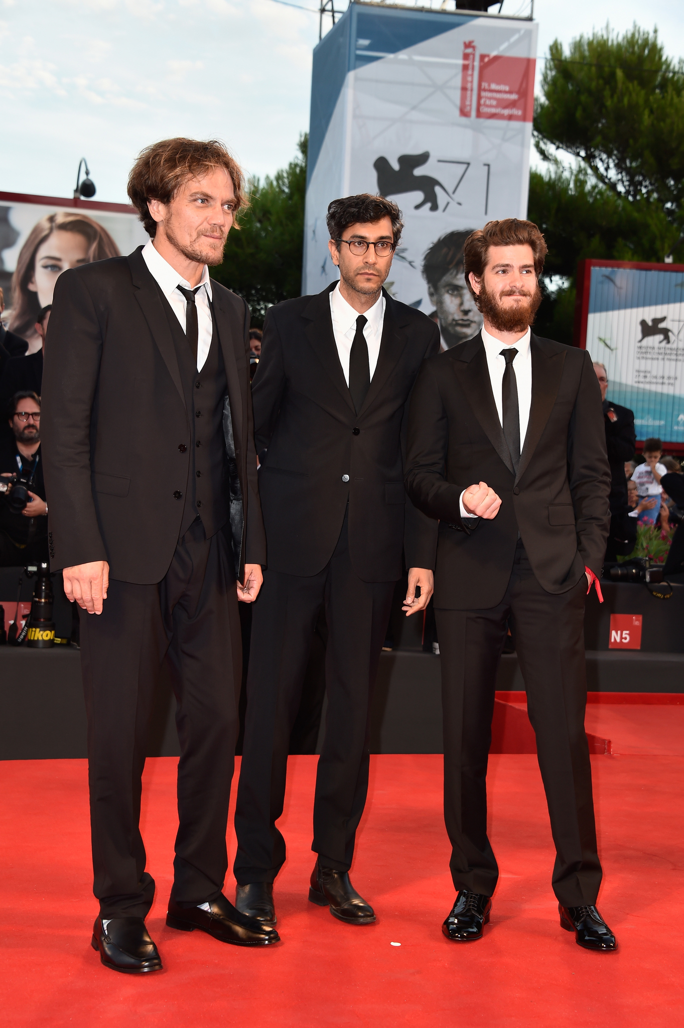 Michael Shannon, Ramin Bahrani and Andrew Garfield at event of 99 Homes (2014)