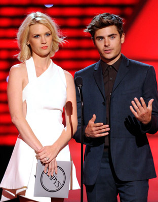 January Jones and Zac Efron