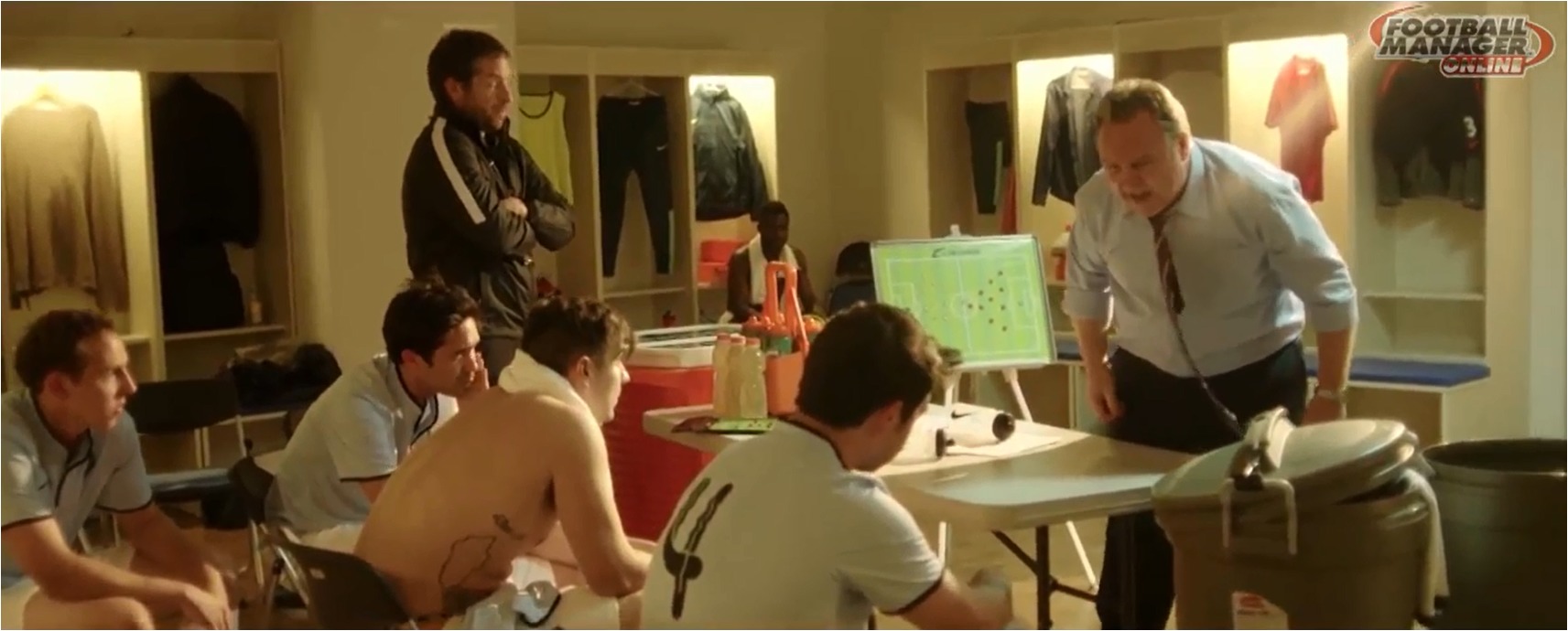 Still of Dean Dawson as the Coach in a commercial for Sega's Football Manager Online.