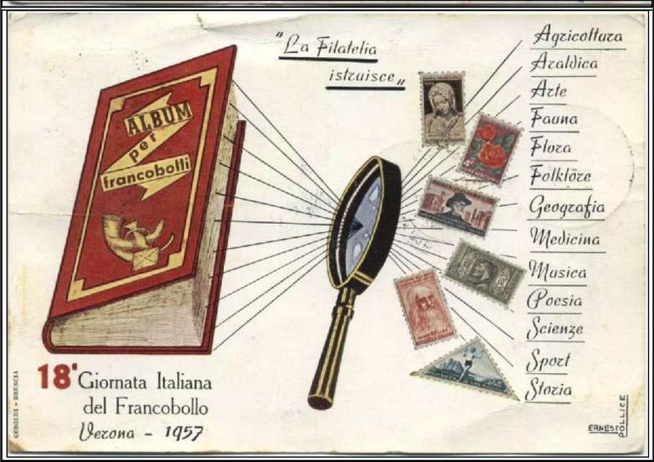Postcard to commemorate Education by Philately ... in Agriculture, Heraldry, Art, Fauna, Flora, Folklore, Geography, Medicine, Music, Poetry, Science, Sport, and History. Victor always boasted that his greatest education came from this passion.