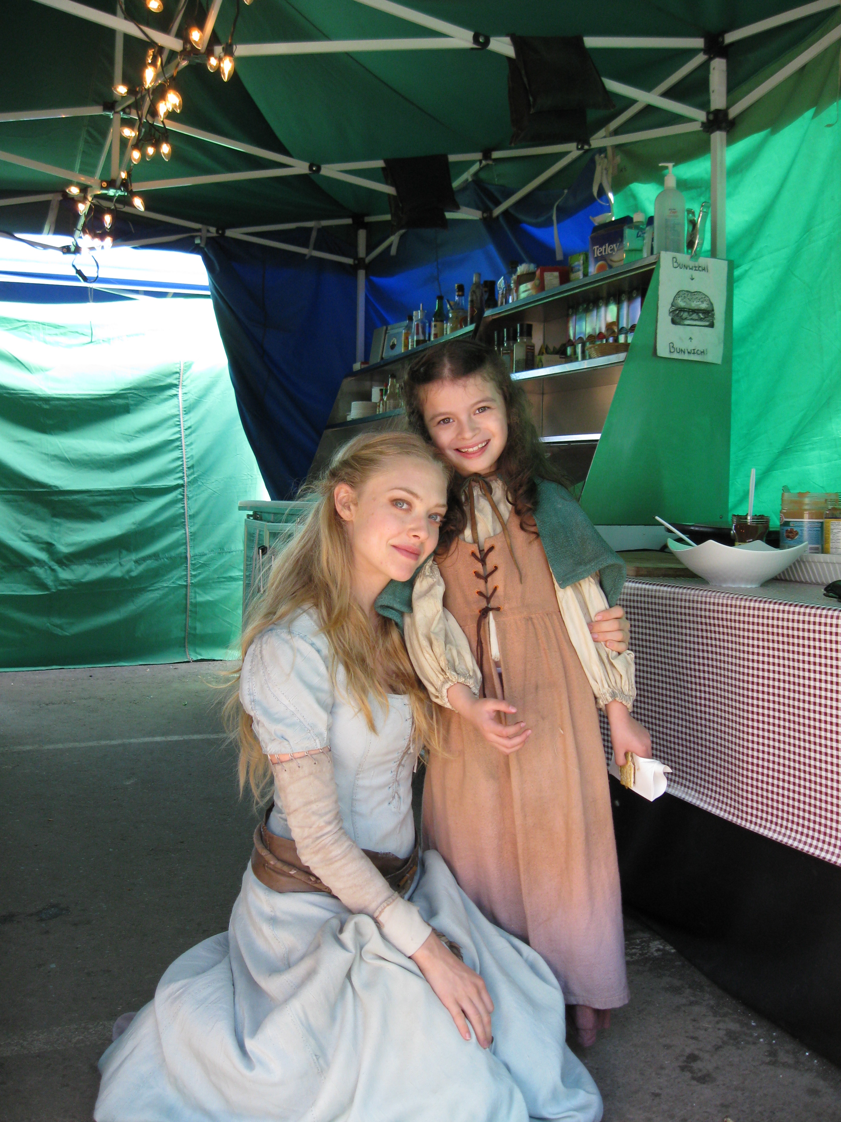 Dalila Bela & Amanda Seyfried On the Set of Red Riding Hood