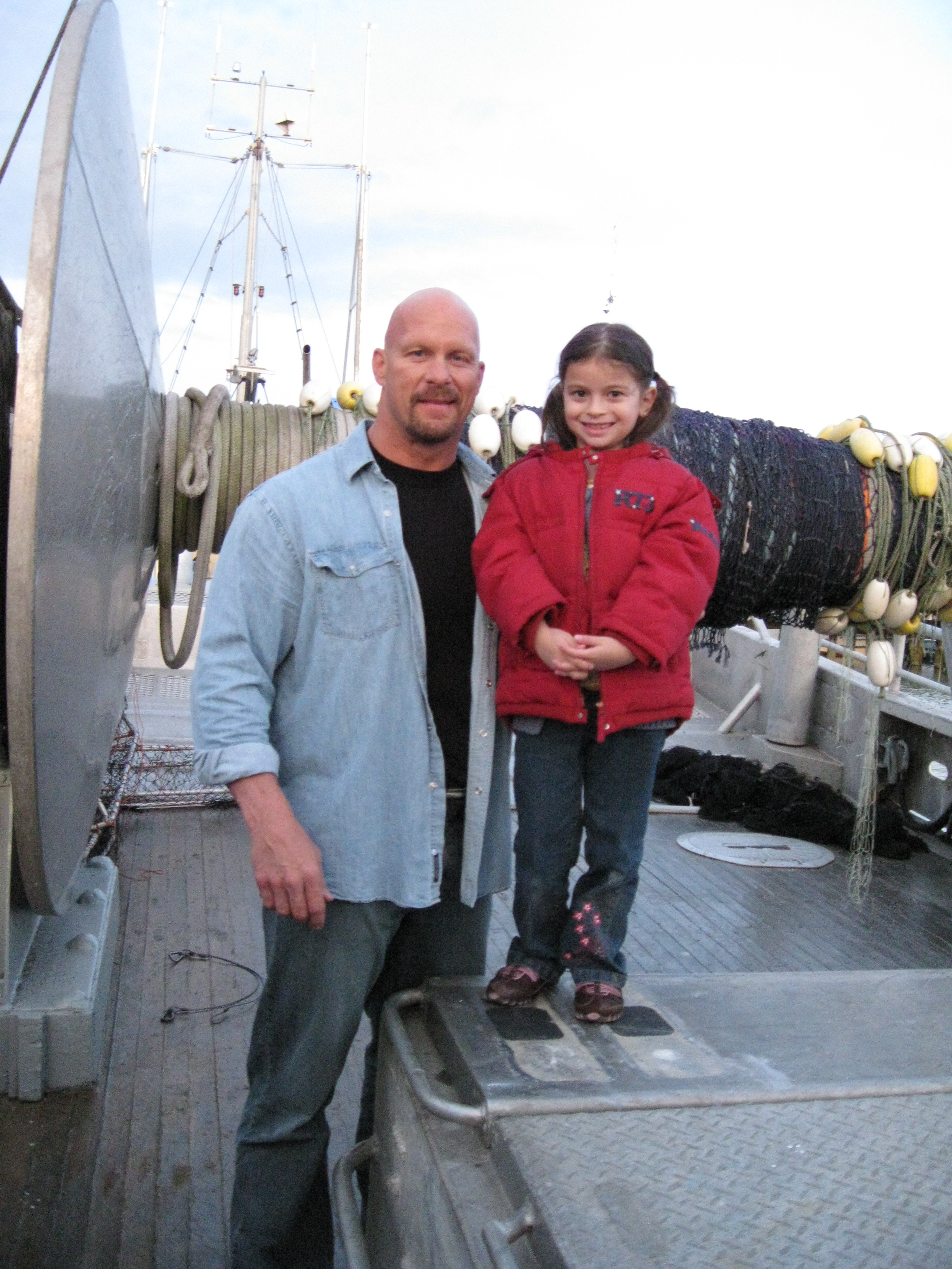 Dalila Bela & Steve Austin on the set of the Stranger