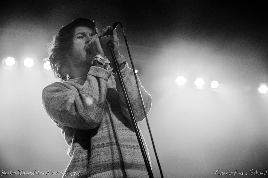 singing with his band, JPNSGRLS in Nottingham