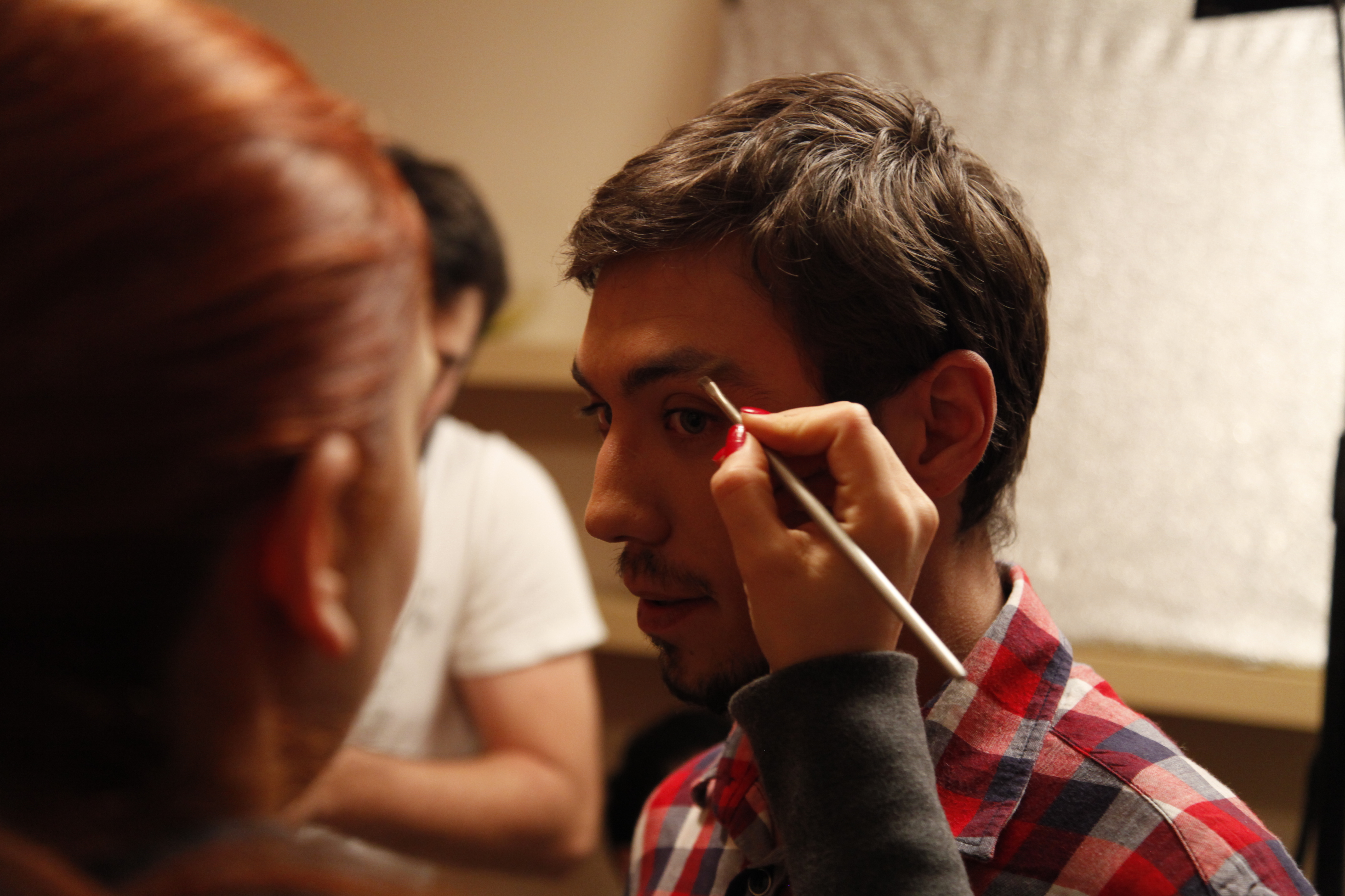 Nameless TV Series 2012 Hakan Yildiz and Make Up Artist Aygun Ay, Istanbul, Turkey