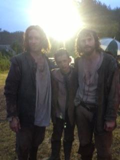 On set of New Worlds, Jamie Dornan, Jake Swift, Phil Cheadle.