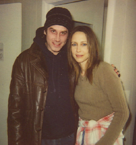 Edward Crawford and Vera Farmiga on the set of 