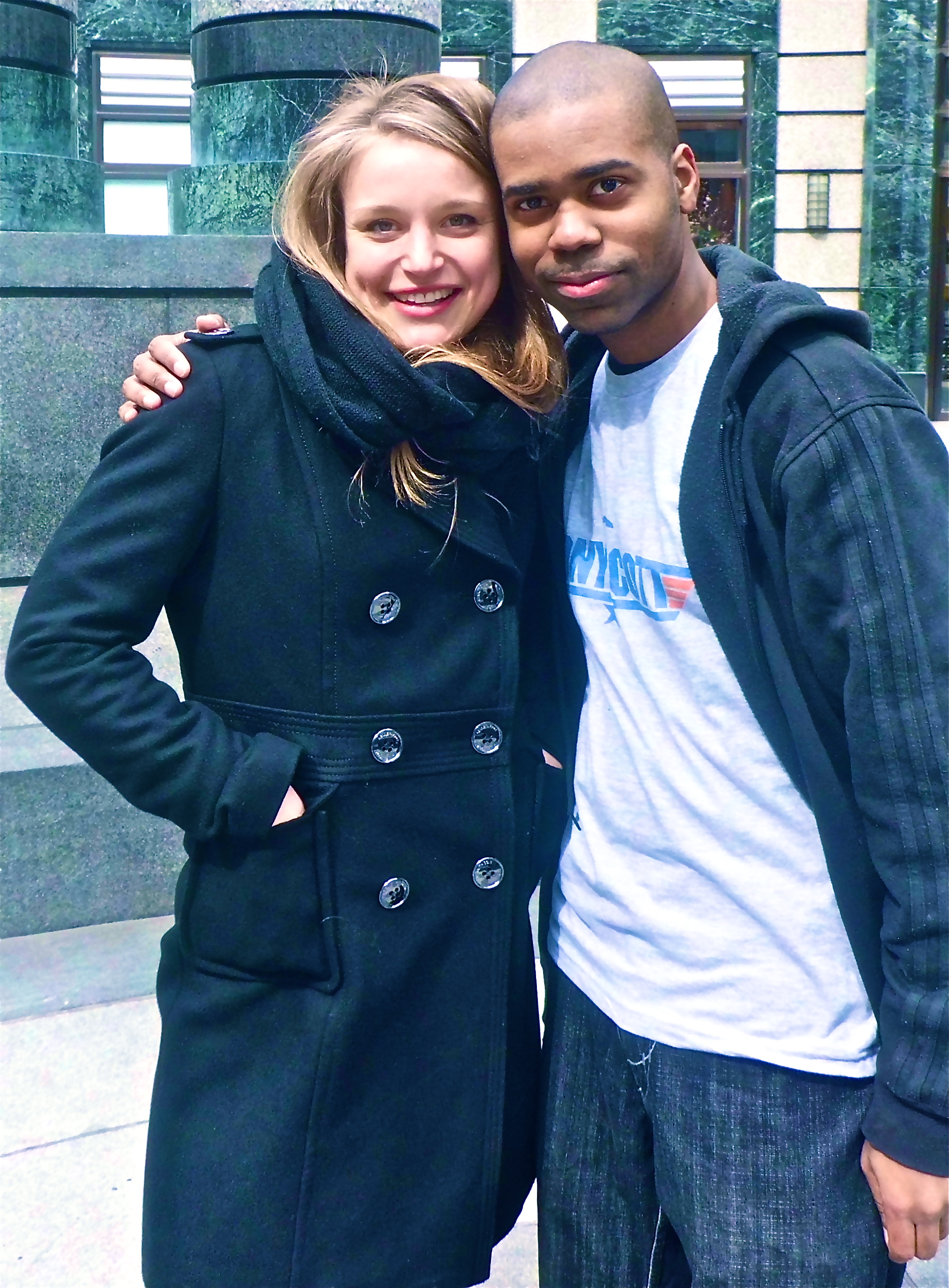 actress Ingrid Vollset and director Michael Ray on the set of Calvin Klein TV commercial in February 2013