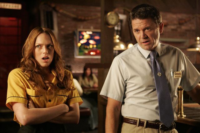 Still of John Michael Higgins and Erin Foster in Still Waiting... (2009)