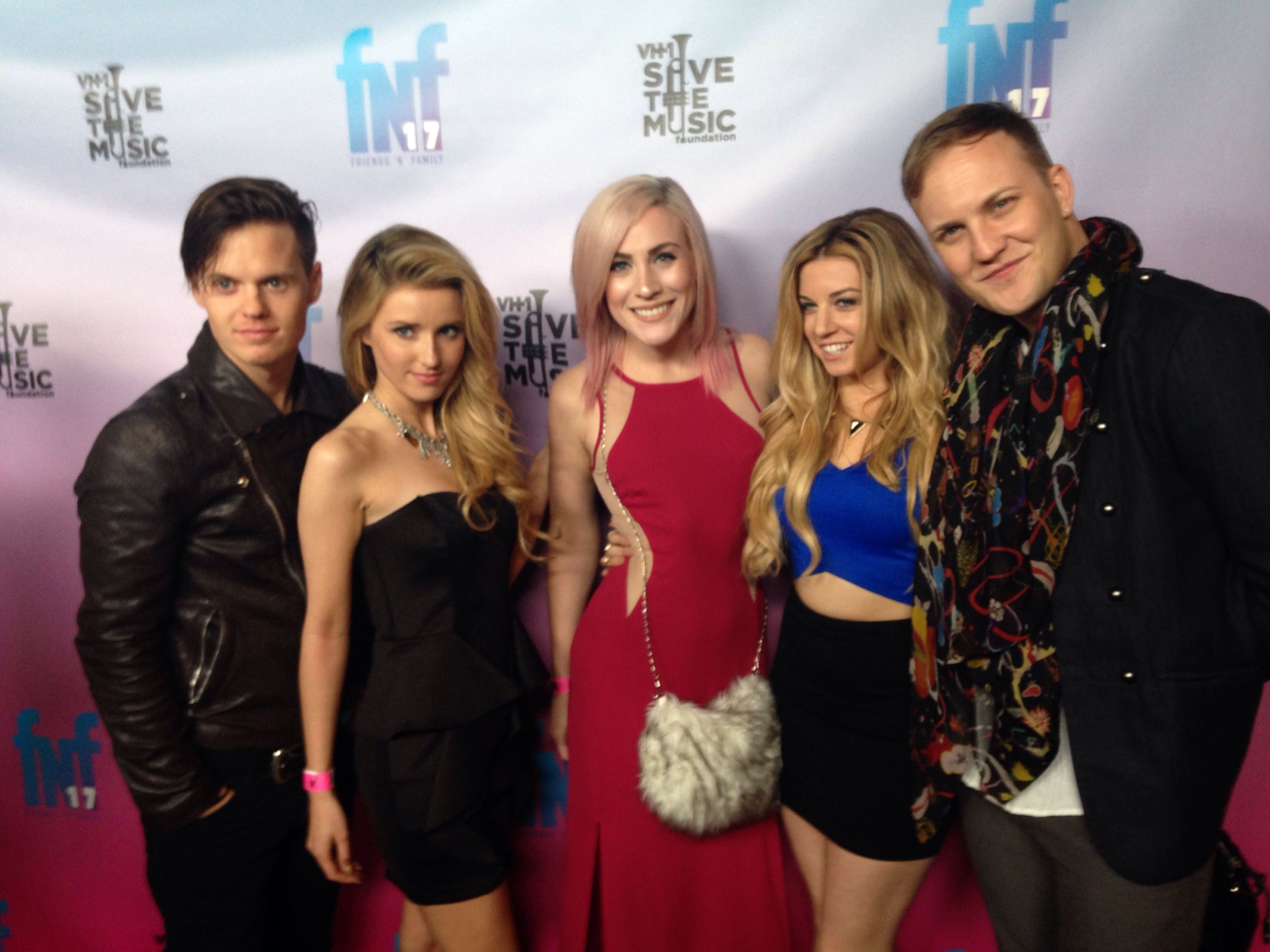 David Hudson, Sloane Avery, Laura Elise Barrett, Lindsay Hoffman, and Justin Travis Howard at the vh1 save the music friends and family Grammy Pre Party