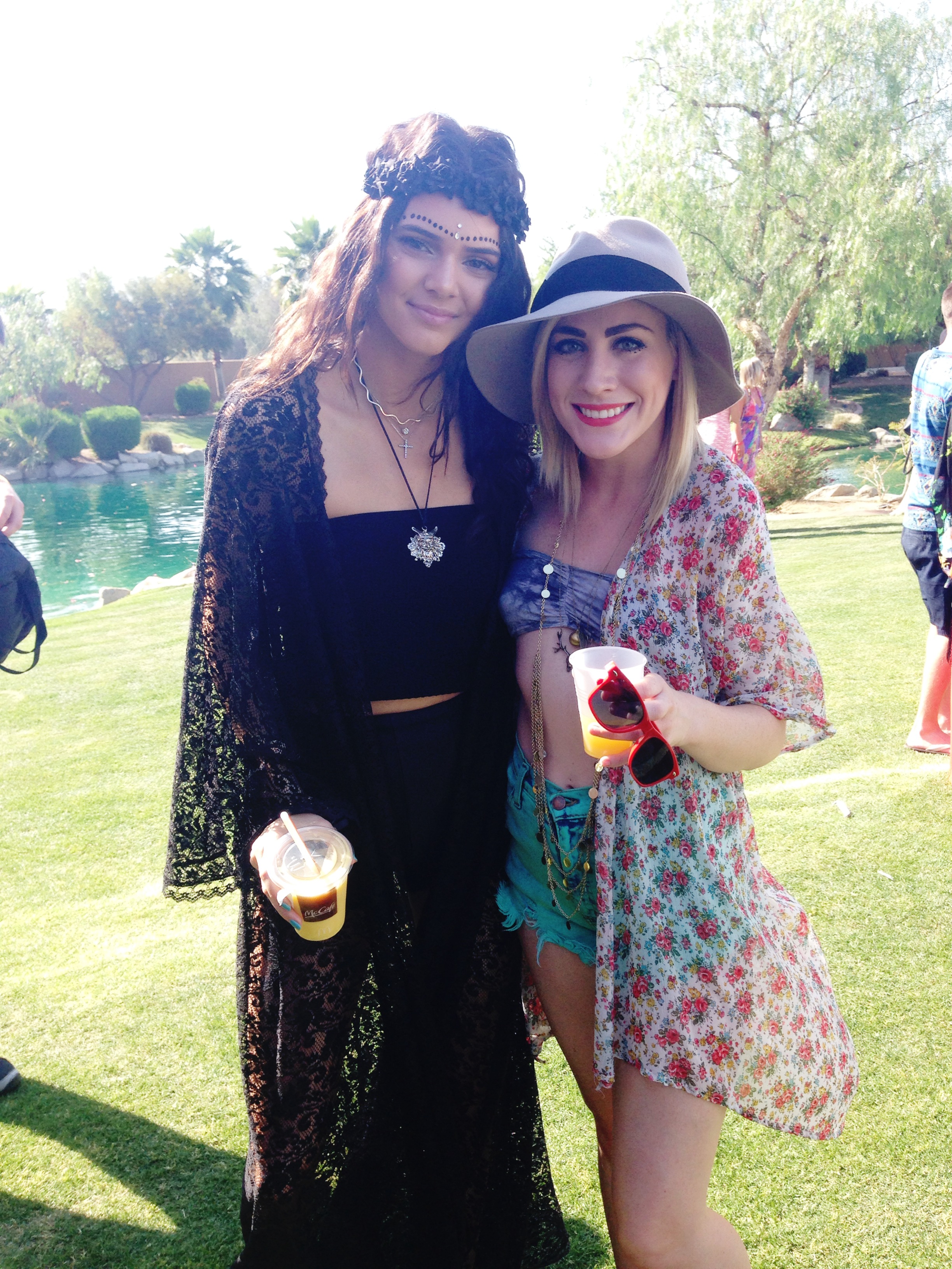 Laura Elise Barrett and Model Kendall Jenner at a Coachella Pre-Party