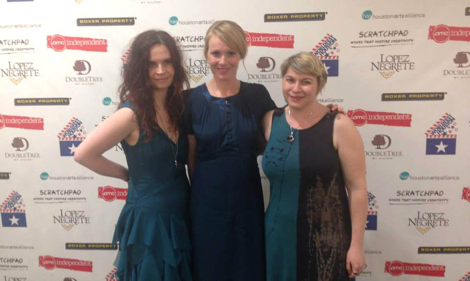 Costume designer Joanna Syrokomla, actress Fiona Graham and director Virginia Abramovich at WorldeFest 2015, Houston, Texas