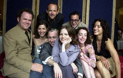 Jennifer Jason Leigh, John C. Reilly, Jennifer Beals, Alan Cumming, Jane Adams, Mina Badie and John Benjamin Hickey at event of The Anniversary Party (2001)