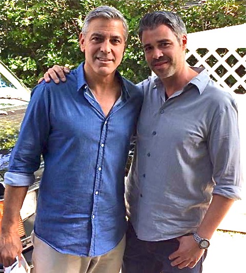 On set with George Clooney