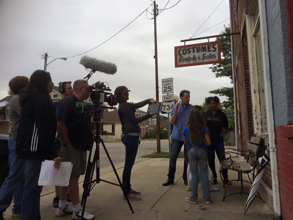 Running slate on the set of The Shoes.