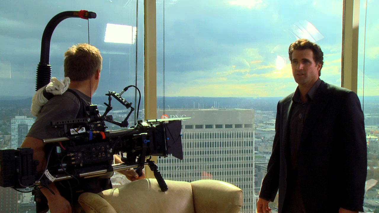 On set of Not a Fan in HiRise office building downtown Louisville, KY.