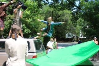 My first stunt, on the short film Unmerited.