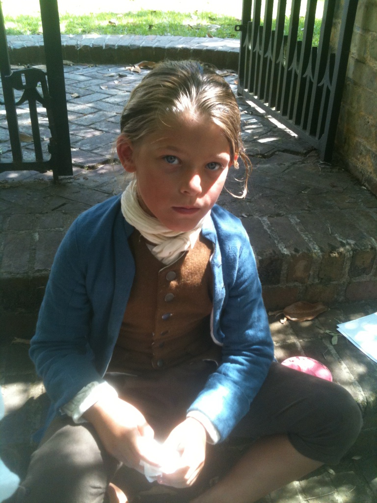 In period costume for the short film Unmerited