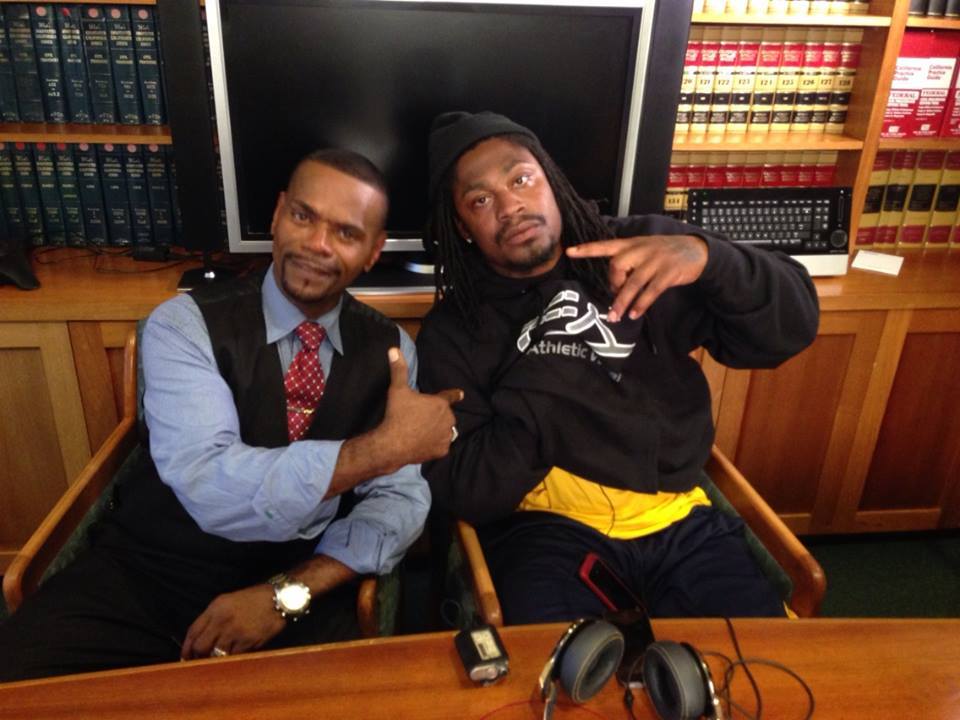 Behind the Scenes Feature film FAMILY FIRST: THE MARSHAWN LYNCH STORY with Actor Reginald Garner portraying lawyer Gerald Brown with NFL Running Back Marshawn Lynch as himself in the Feature film FAMILY FIRST: THE MARSHAWN LYNCH STORY