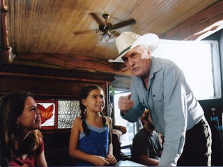On set with Robert Duvall in 