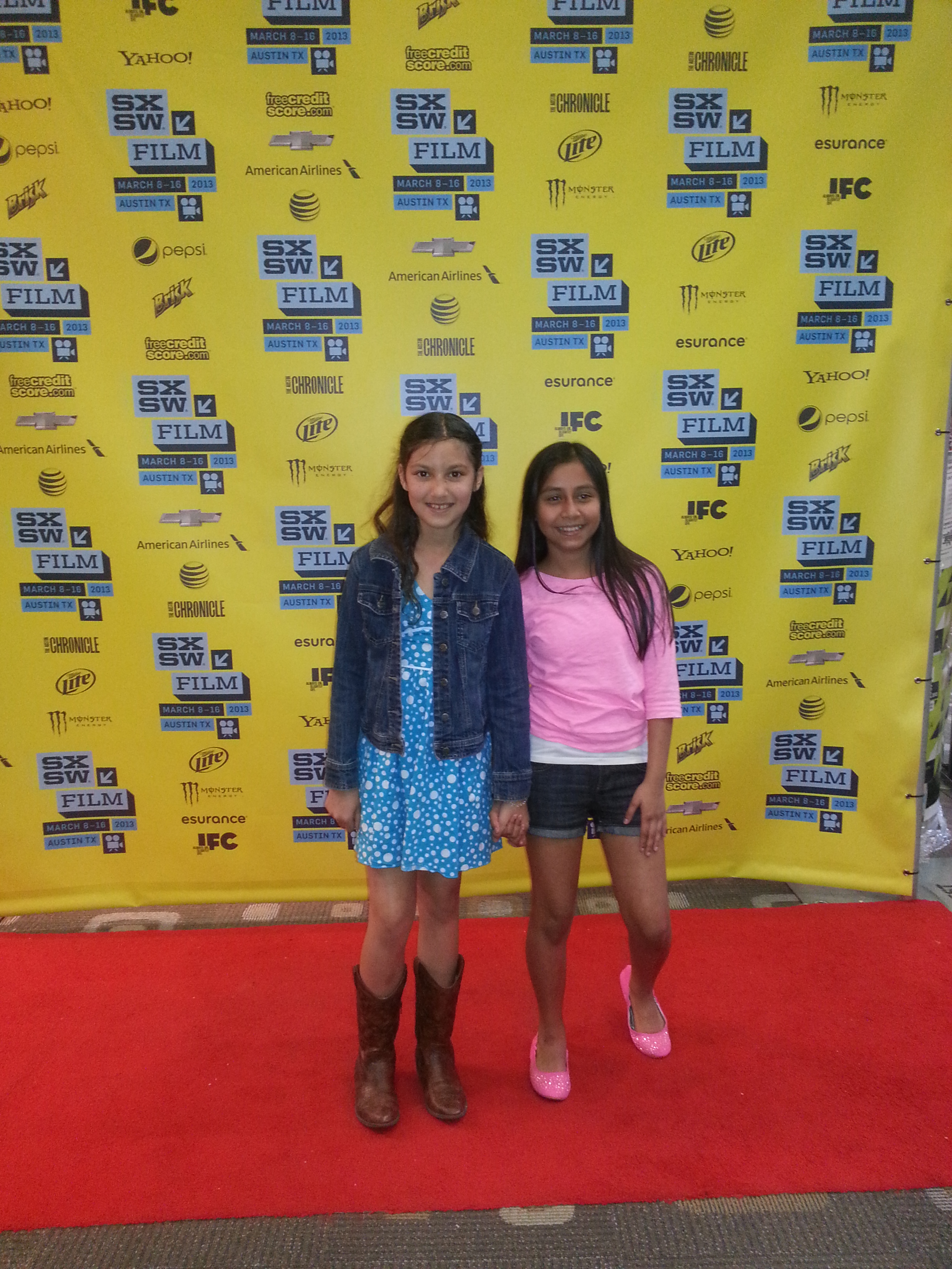 Savanah Montalvo and Nadia Islam hanging out at the SXSW Primier of Grow Up Tony Phillips 2013 Austin TX