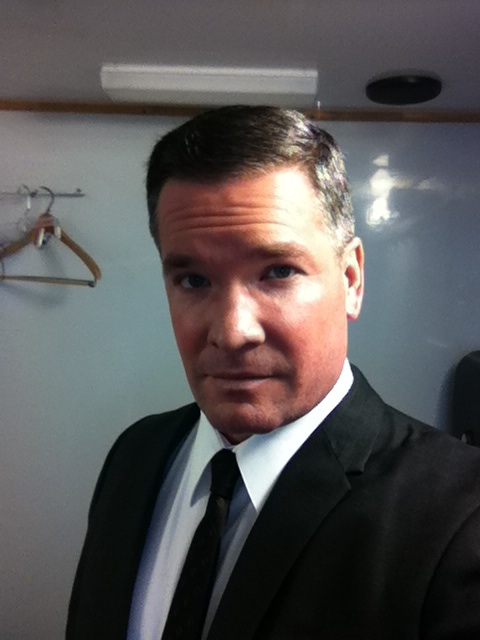 As Sorrel's Agent on the set of PARKLAND