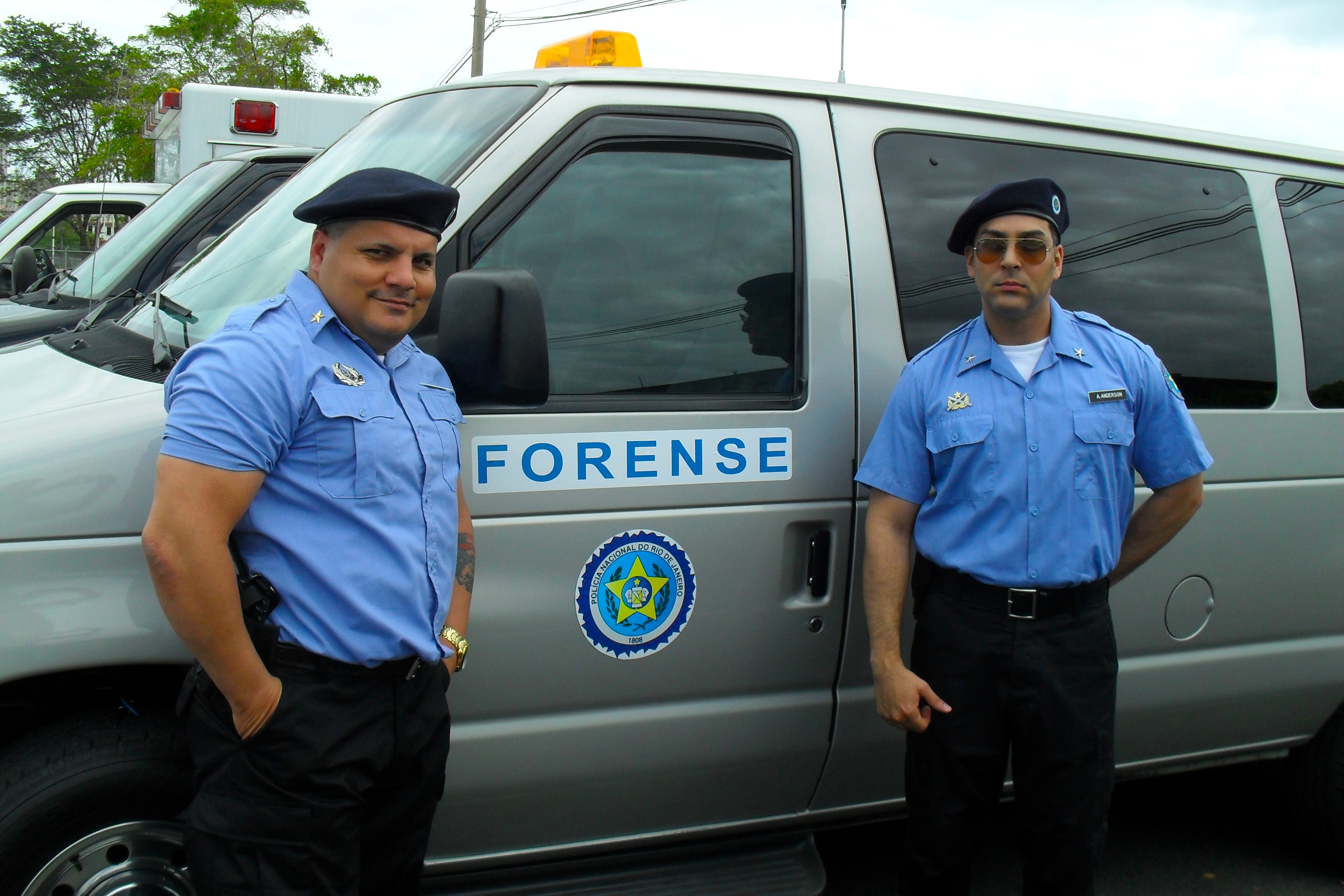 ACTING AS BRAZILIAN POLICE OFFICER FOR THE MOVIE, FAVELA.