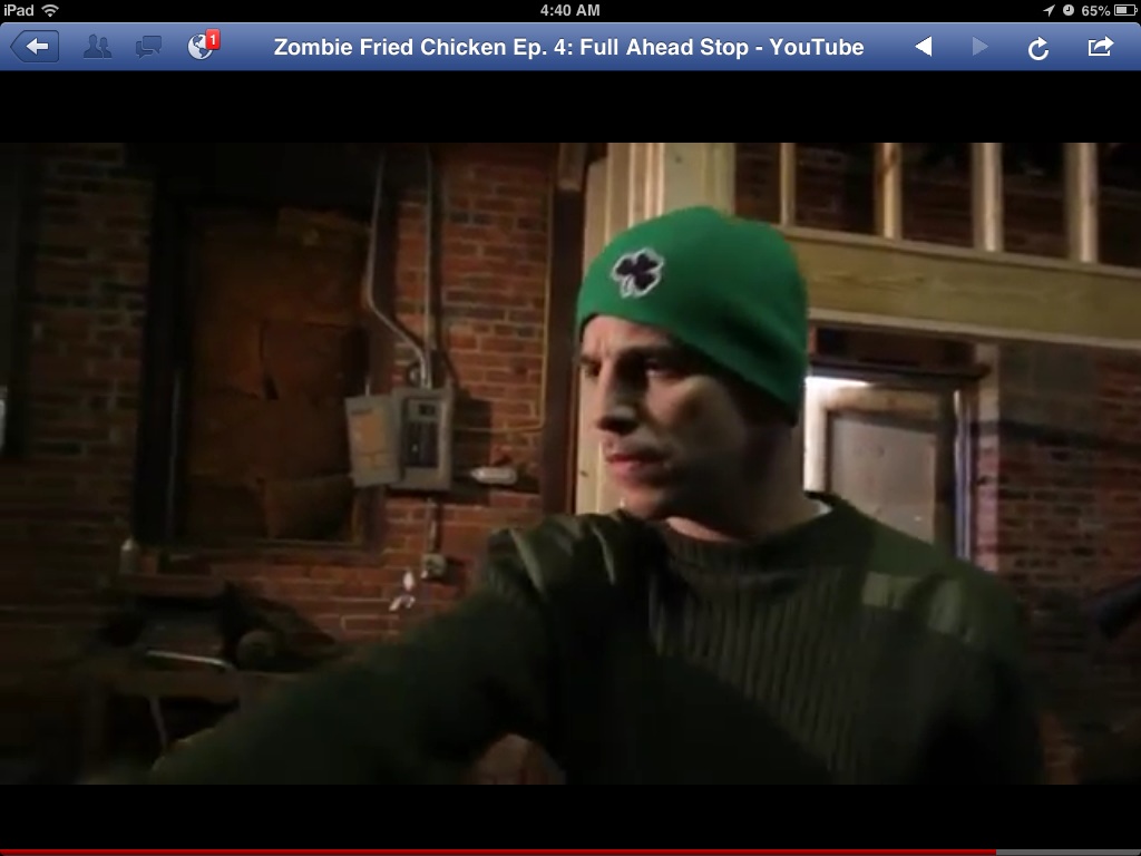Still from Zombie Fried Chicken playing the role of Duncan