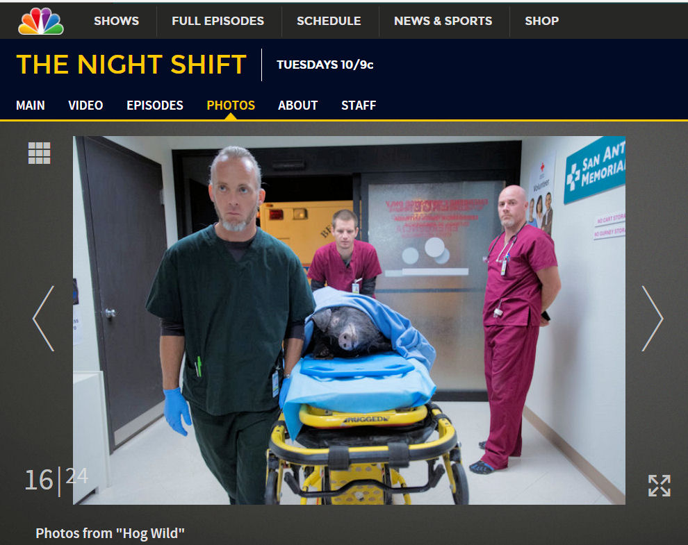Robb Moon plays an ER Orderly on NBC's 