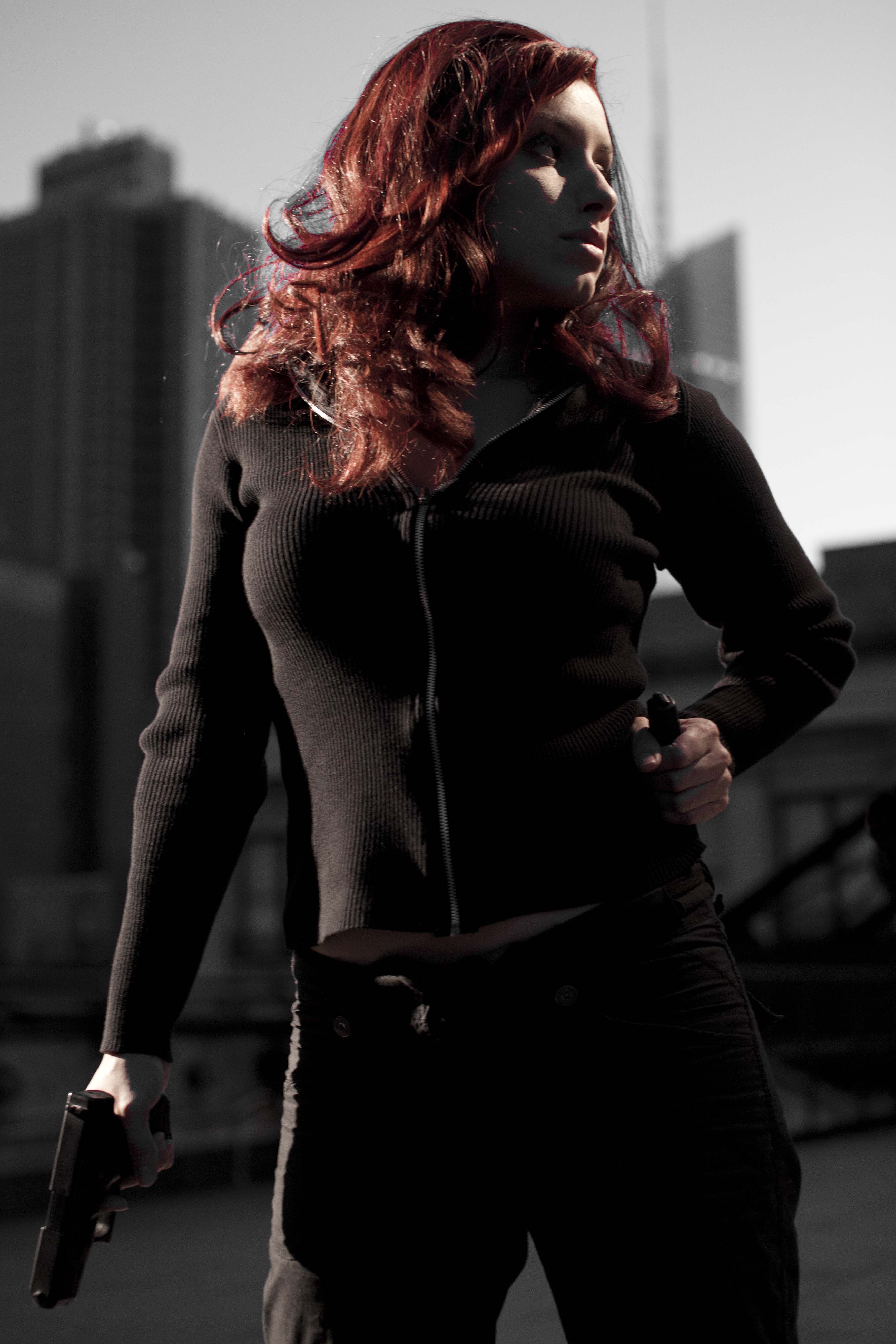 During Black Widow shoot