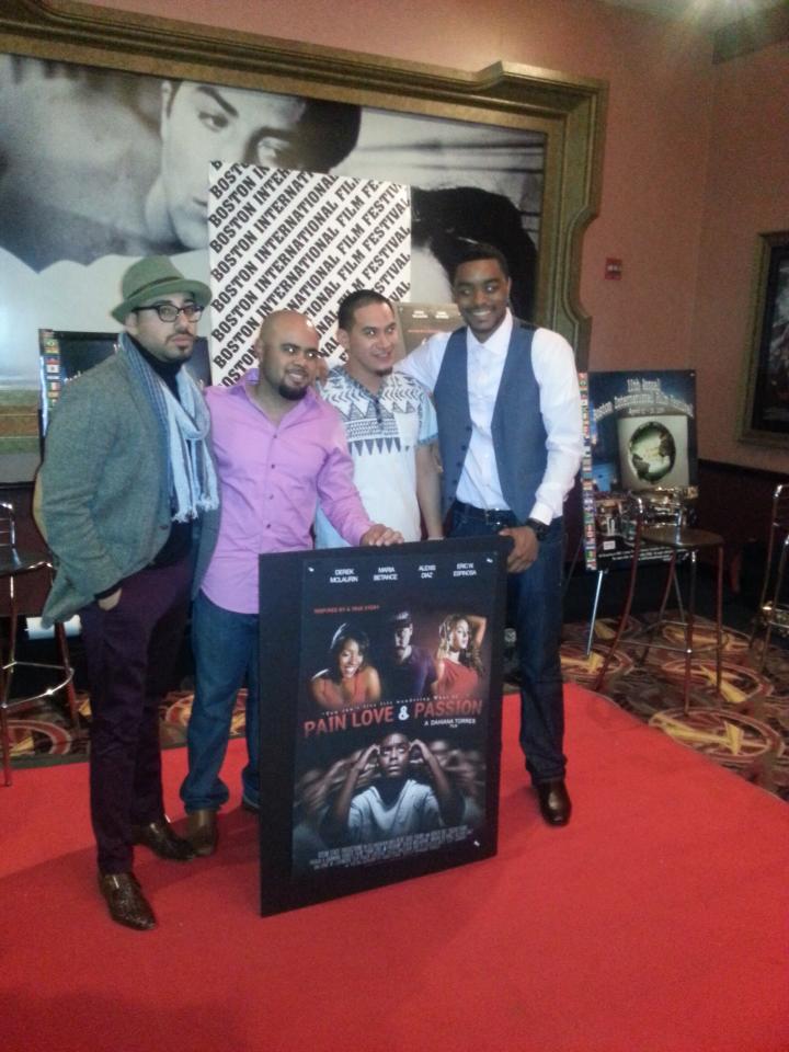 Actor Eric Espinosa, Derek MClaurin and writer Ricky Cano of Pain, Love & Passion at the 11th Annual Boston International Film Festival