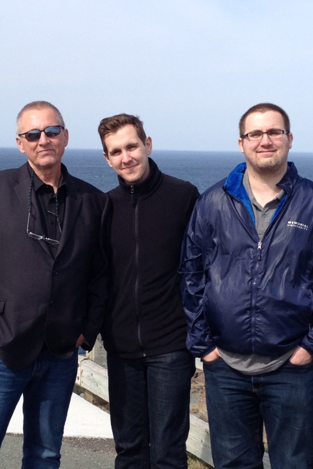 proud father with my sons in Newfoundland