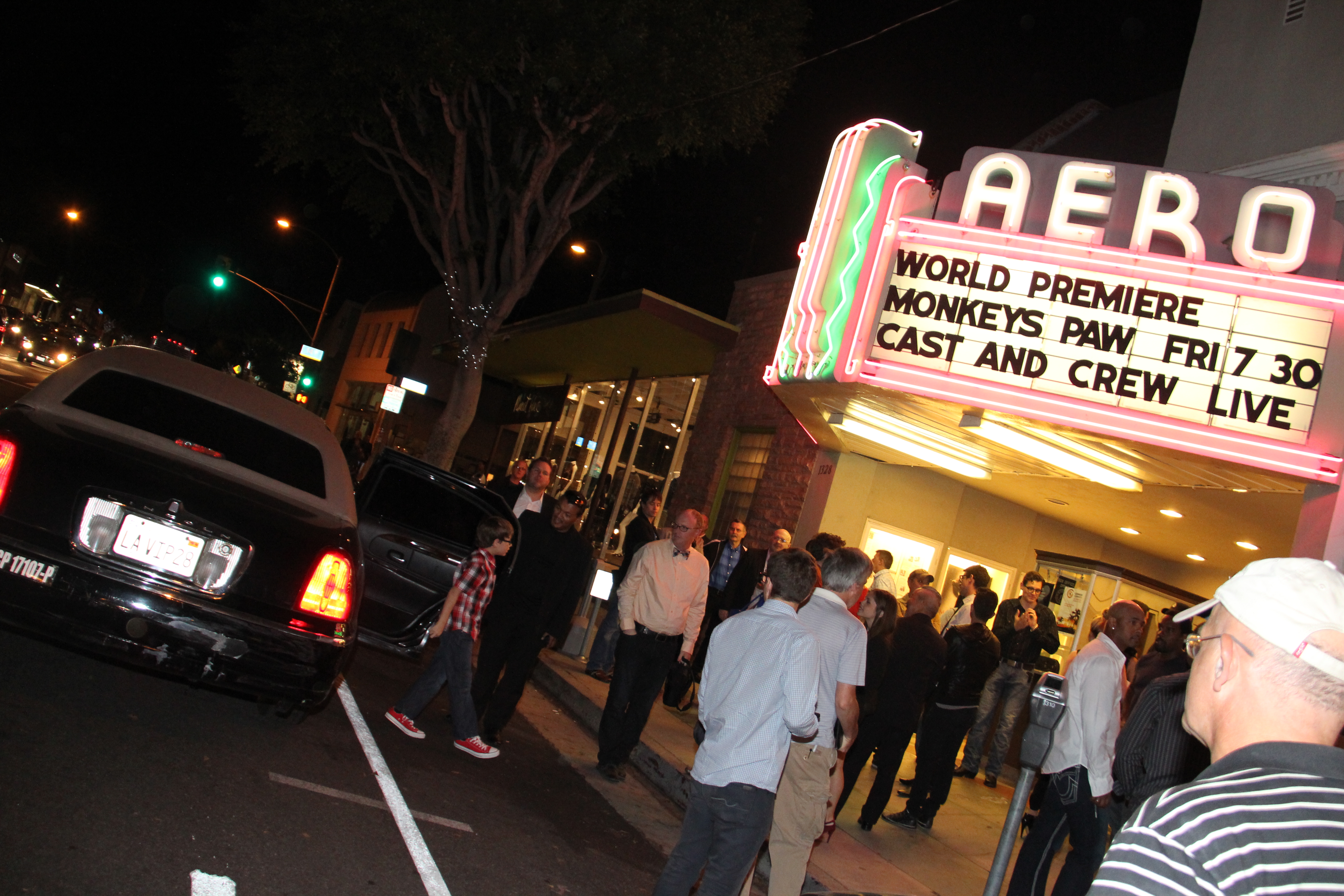 Jacob entering the venue at The Monkey's Paw Premiere at the Aero Theater.