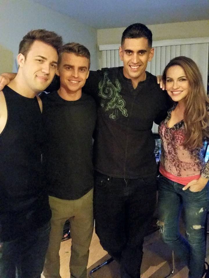 With Bryan James, Drew Garrett and Chrishell Stause on the set of 