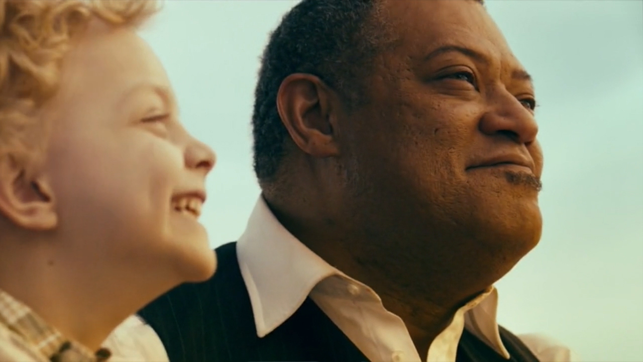 (from left) Christian Ganiere and Laurence Fishburne - Tele 2 - HBO Being Frank fun at the beach