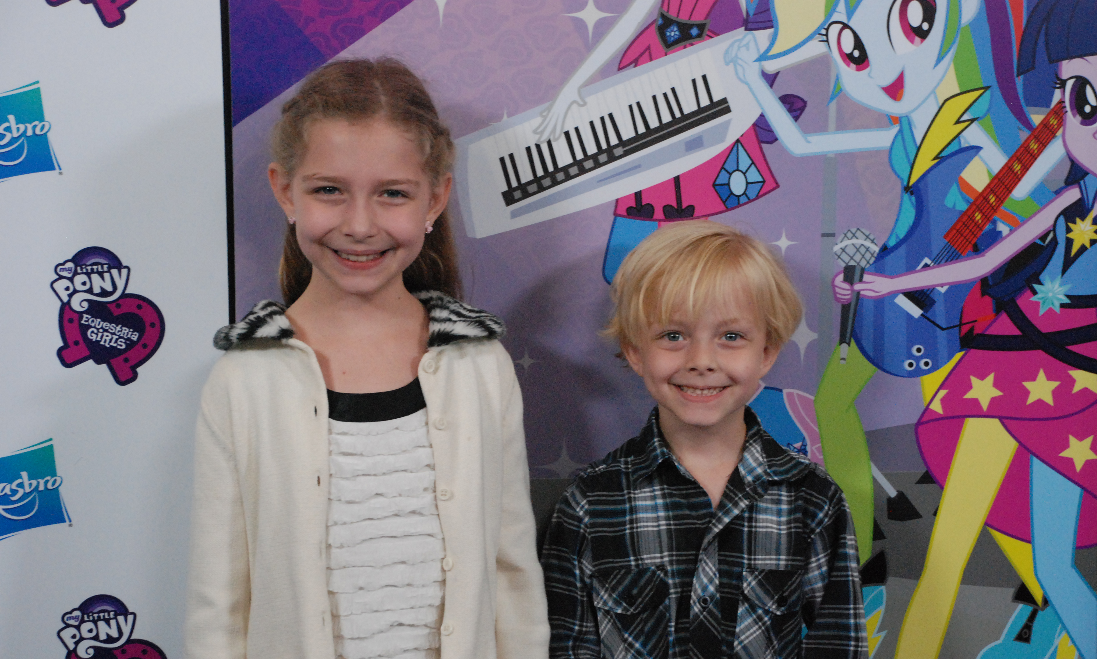 My Little Pony Rainbow Rocks Premiere on the Purple Carpet: (left) Angelina Ganiere and Christian Ganiere