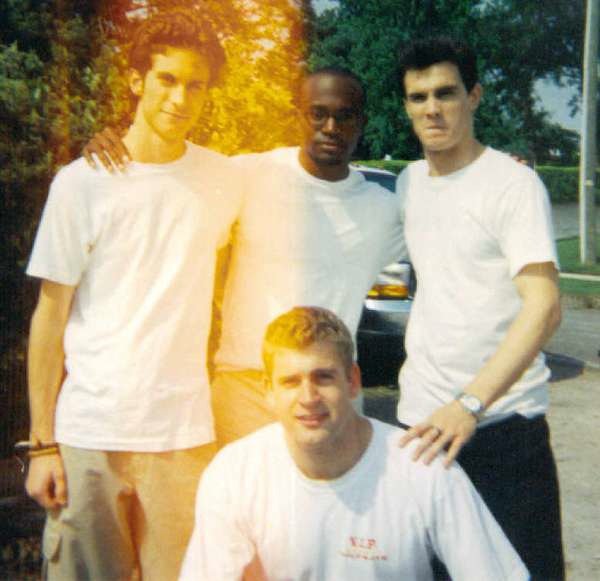 Actors Edwin Modlin II, Oliver Hudson, Taye Diggs and Eric Michael Cole on location for the film 