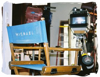 Michael Ray's director chair on the set of his film 