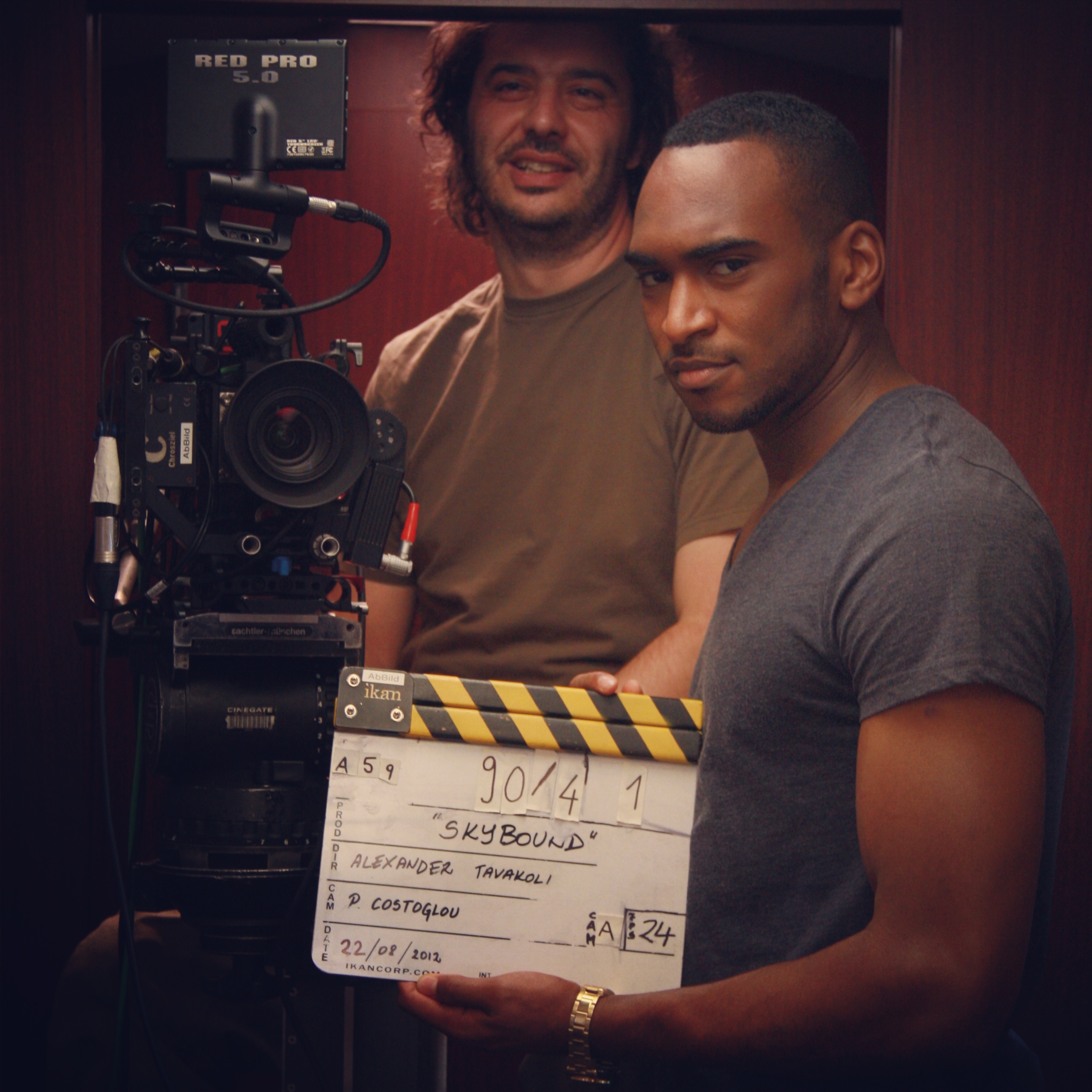 Tyler Fayose on set 'Skybound' with DOP Pana Costoglou