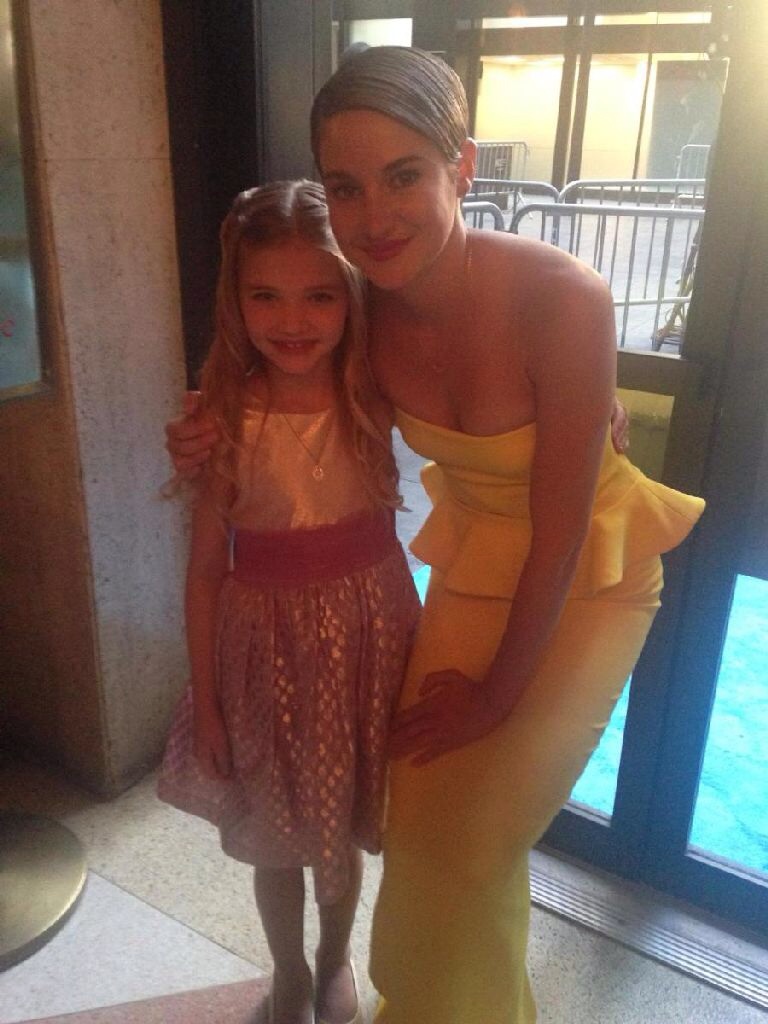 Sophie with Shailene Woodley at the premiere of The Fault in Our Stars