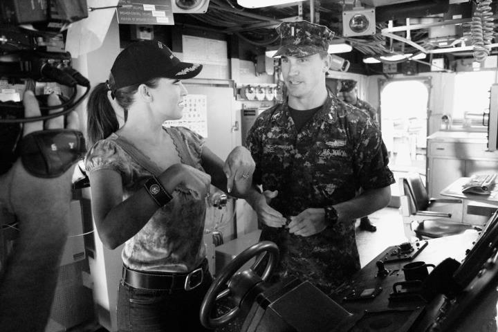 Robin Meade and Ricky Ryba on USS Farragut (DDG-99) for CNN Special