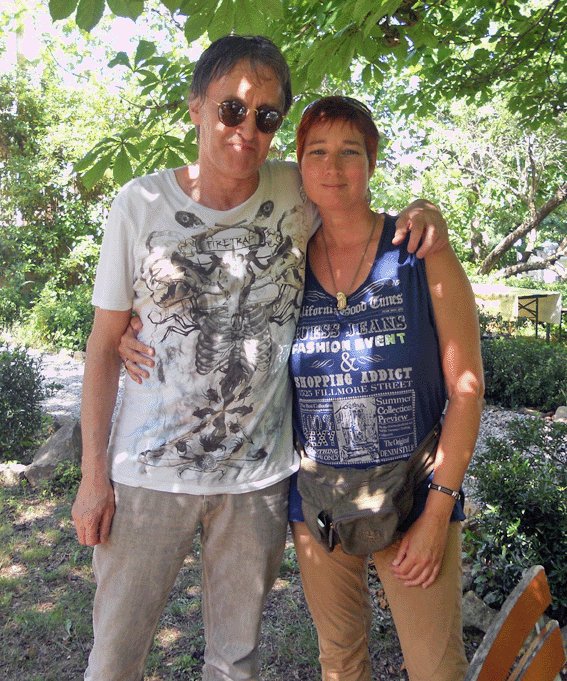 With film music composer Simon Boswell, Rennes-le-Chateau, France, June 2012