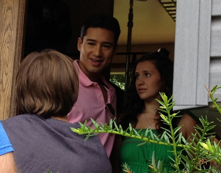 Jacob M Williams exchanging lines with co-star Mario Lopez.