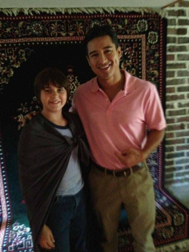 Mario Lopez & Jacob M Williams on the set of The Stream.