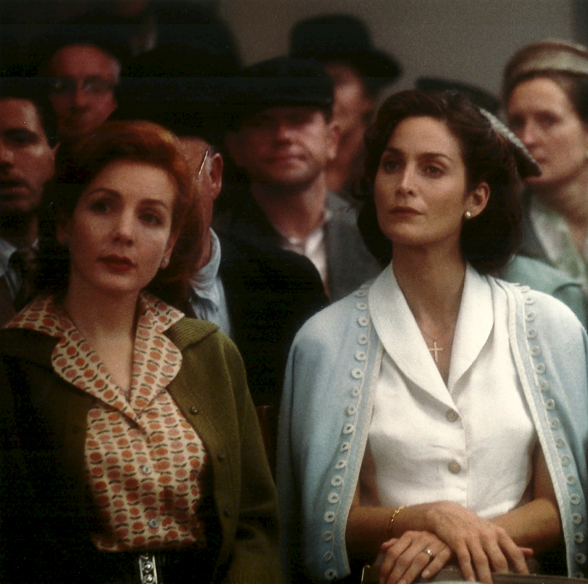 Still from Chocolat: Hélène Cardona and Carrie Anne Moss