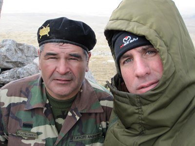 Shooting in the Falklands Islands with former condecorated soldier Oscar Poltronieri.