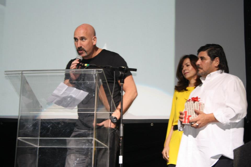Receiving the Award as Best Doc Film in the Panama Film Festival 2013.